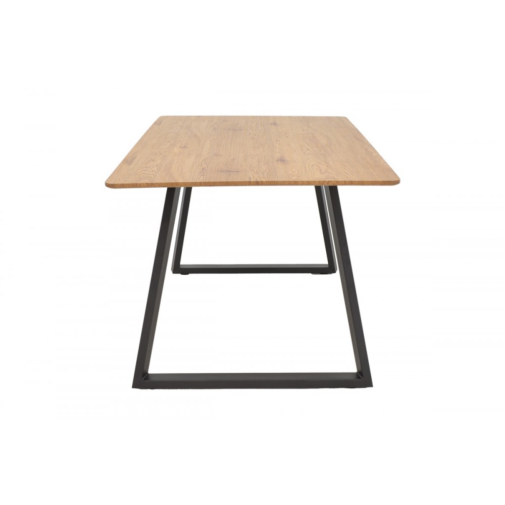 Τραπέζι "WINOR" από mdf/μέταλλο σε φυσικό/μαύρο χρώμα 140x80x75