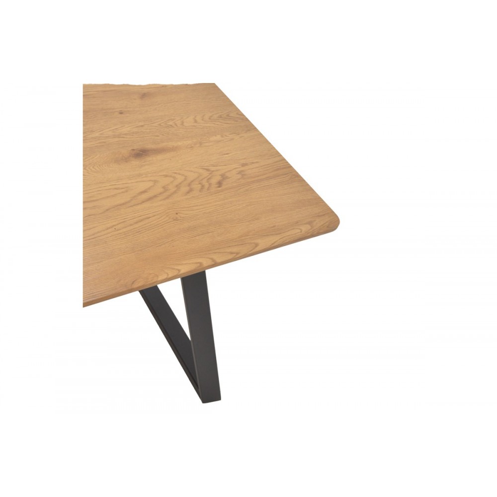 Τραπέζι "WINOR" από mdf/μέταλλο σε φυσικό/μαύρο χρώμα 140x80x75