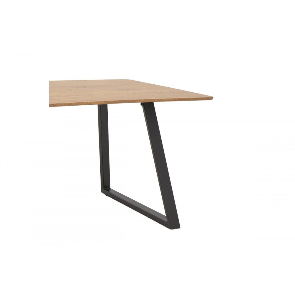 Τραπέζι "WINOR" από mdf/μέταλλο σε φυσικό/μαύρο χρώμα 140x80x75