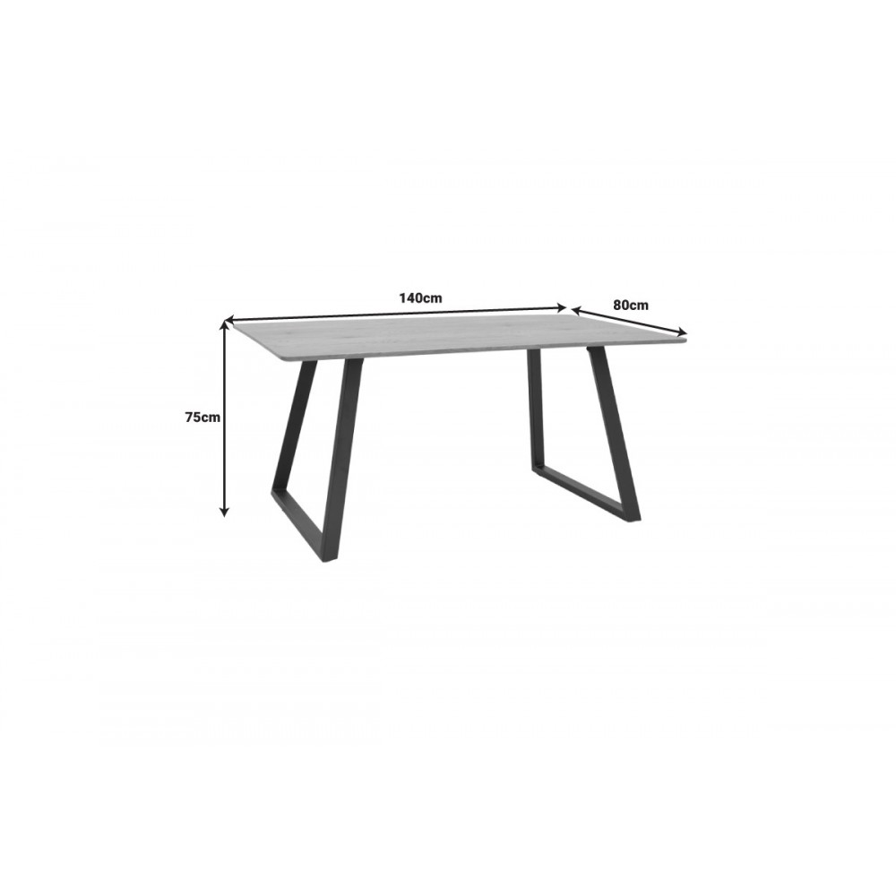 Τραπέζι "WINOR" από mdf/μέταλλο σε φυσικό/μαύρο χρώμα 140x80x75