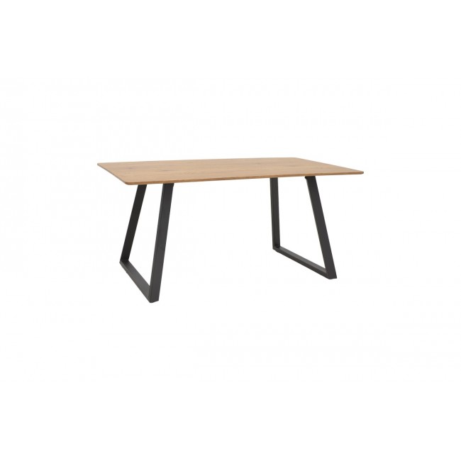 Τραπέζι "WINOR" από mdf/μέταλλο σε φυσικό/μαύρο χρώμα 140x80x75