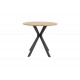 Τραπέζι "XUSON" από mdf/μέταλλο σε φυσικό/μαύρο χρώμα Φ80x75