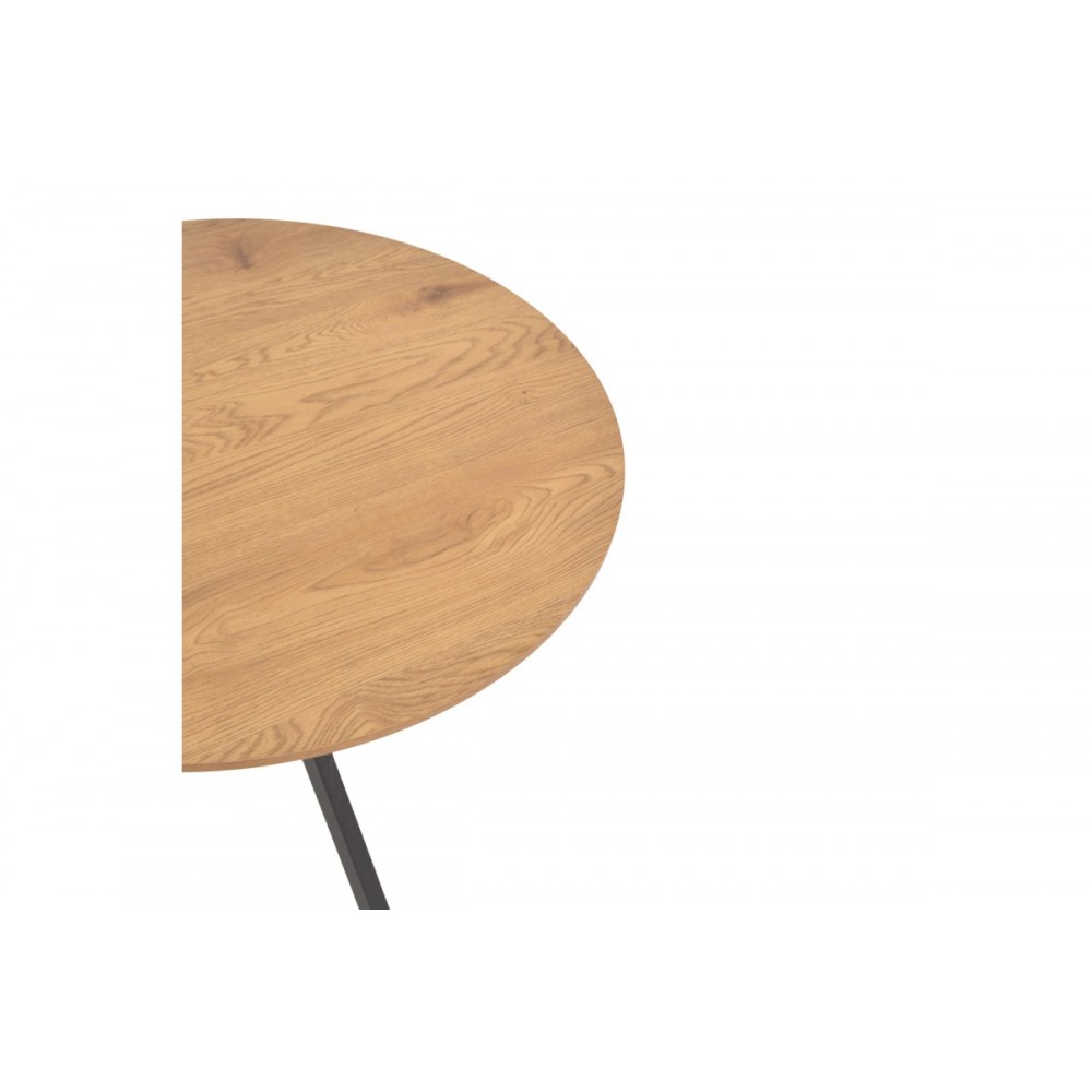 Τραπέζι "XUSON" από mdf/μέταλλο σε φυσικό/μαύρο χρώμα Φ80x75