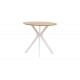 Τραπέζι "XUSON" από mdf/μέταλλο σε φυσικό/λευκό χρώμα Φ80x75