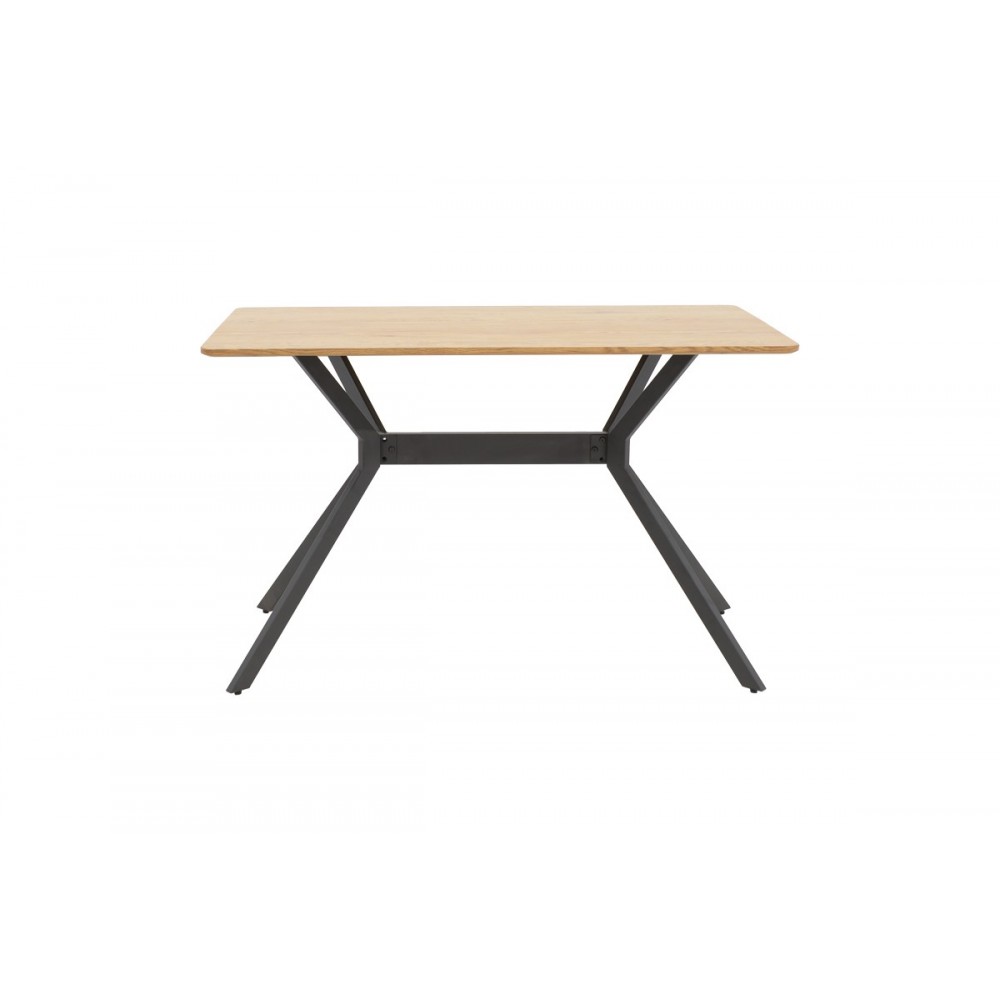 Τραπέζι "NERELIS" από mdf/μέταλλο σε φυσικό/μαύρο χρώμα 120x70x75