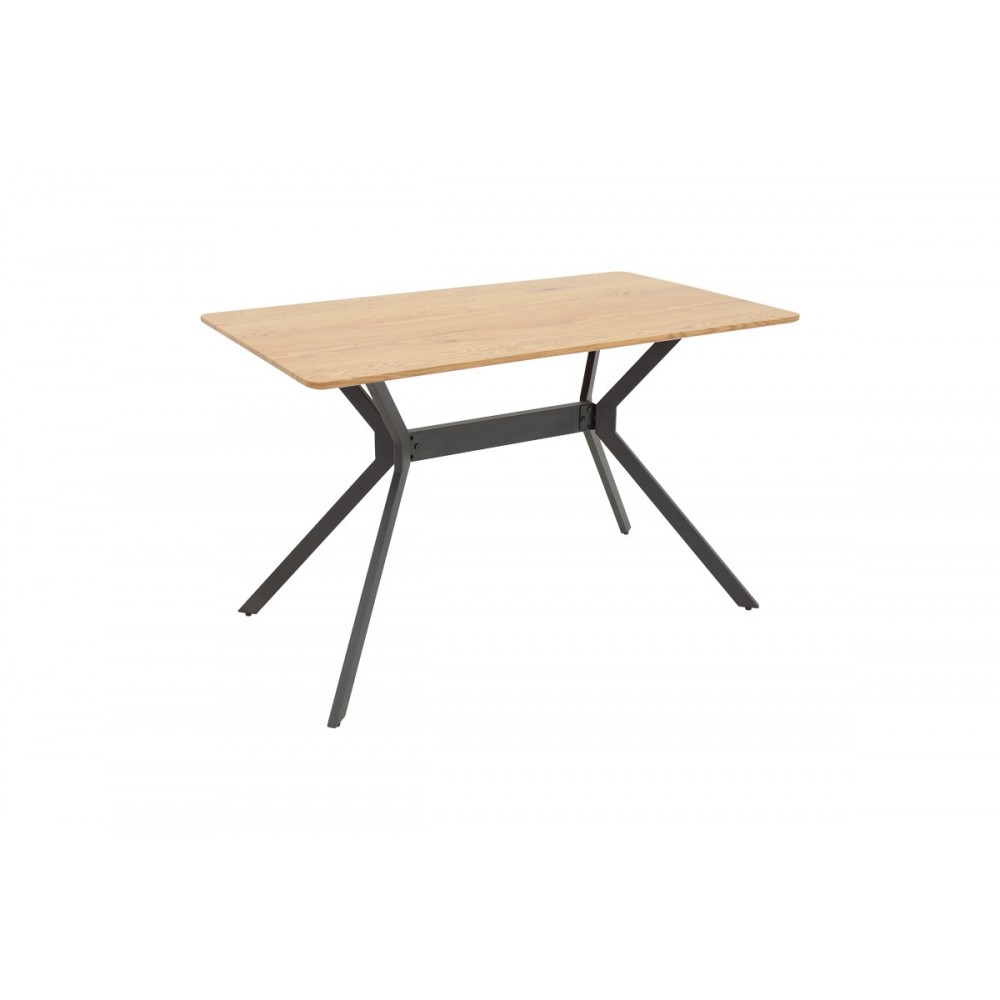 Τραπέζι "NERELIS" από mdf/μέταλλο σε φυσικό/μαύρο χρώμα 120x70x75