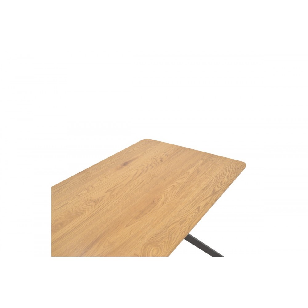 Τραπέζι "NERELIS" από mdf/μέταλλο σε φυσικό/μαύρο χρώμα 120x70x75