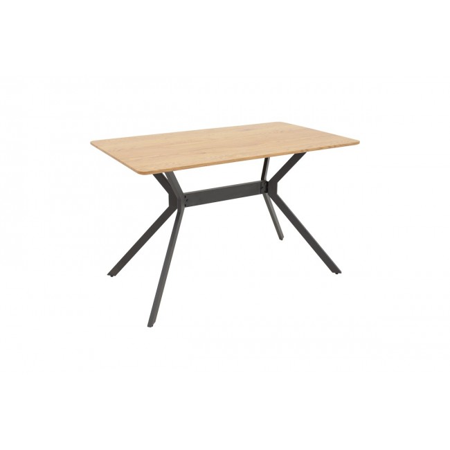 Τραπέζι "NERELIS" από mdf/μέταλλο σε φυσικό/μαύρο χρώμα 120x70x75