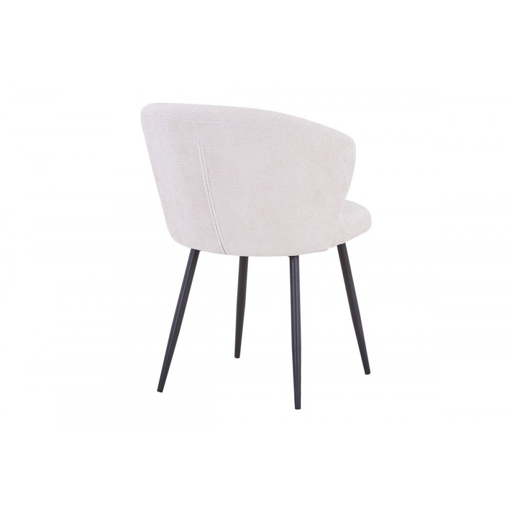 Καρέκλα "KARG" από ύφασμα/μέταλλο σε λευκό/μαύρο χρώμα 57x62x80