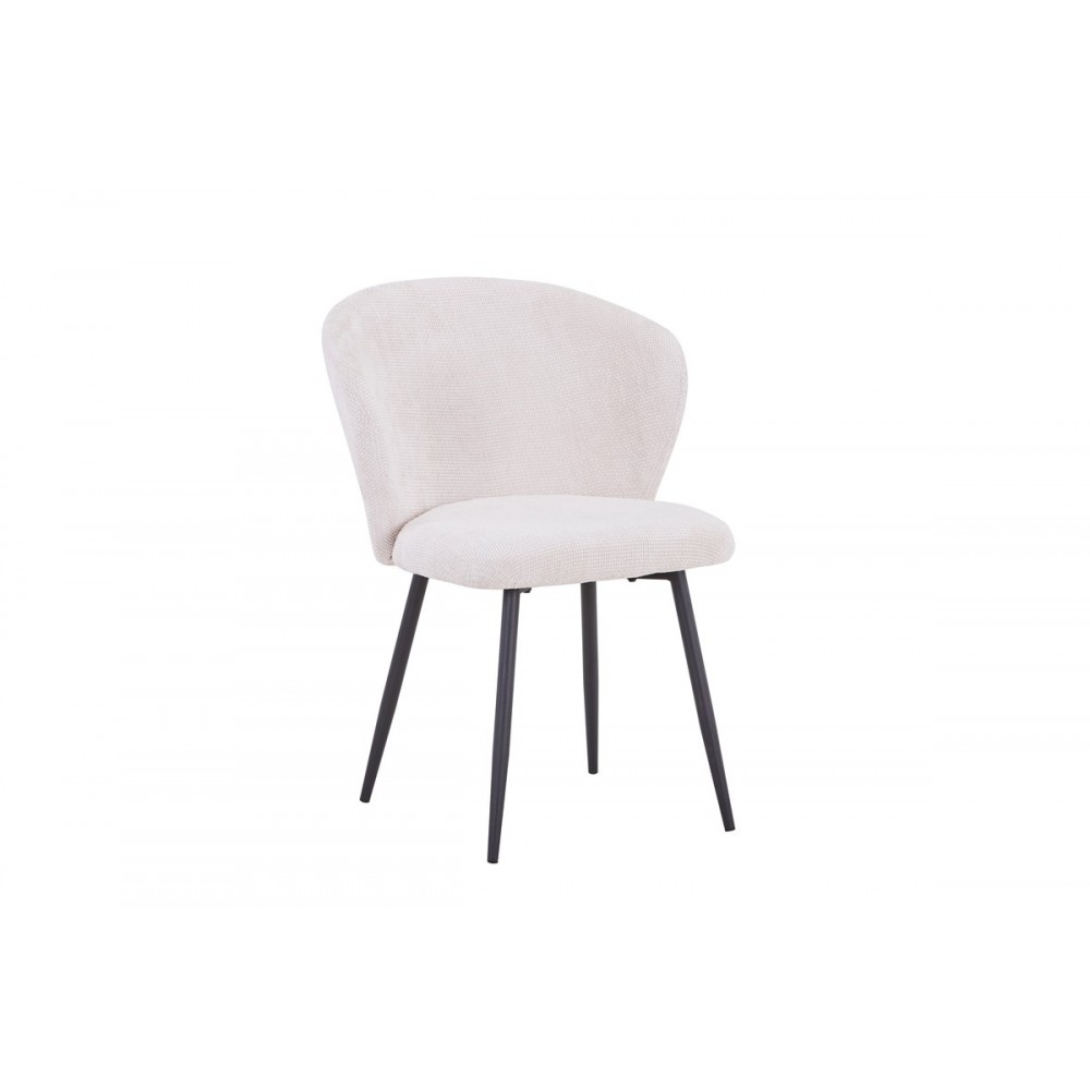 Καρέκλα "KARG" από ύφασμα/μέταλλο σε λευκό/μαύρο χρώμα 57x62x80