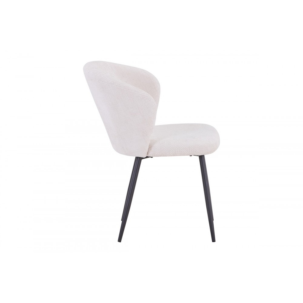 Καρέκλα "KARG" από ύφασμα/μέταλλο σε λευκό/μαύρο χρώμα 57x62x80