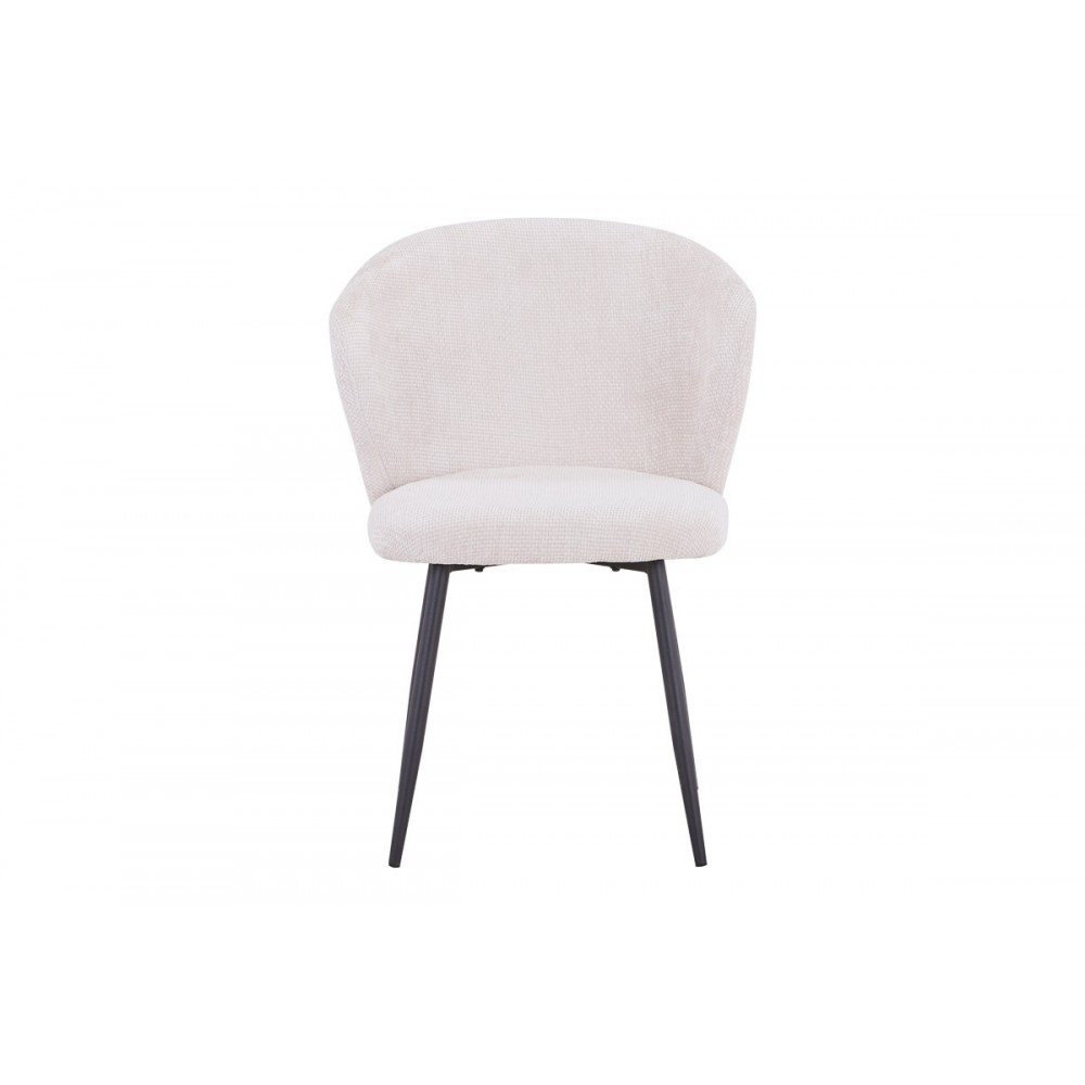 Καρέκλα "KARG" από ύφασμα/μέταλλο σε λευκό/μαύρο χρώμα 57x62x80