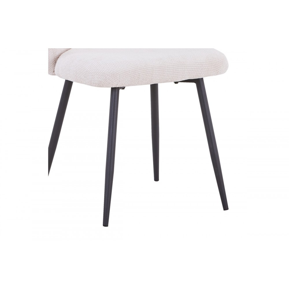 Καρέκλα "KARG" από ύφασμα/μέταλλο σε λευκό/μαύρο χρώμα 57x62x80