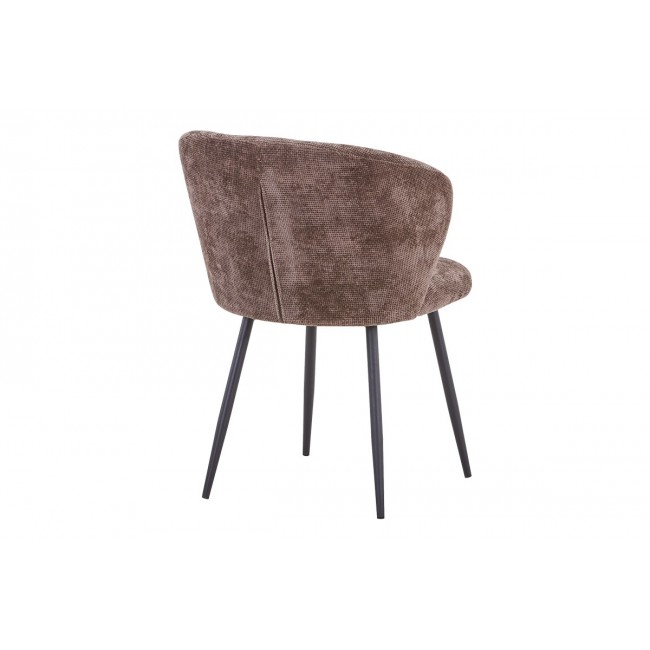 Καρέκλα "KARG" από ύφασμα/μέταλλο σε χρώμα καφέ/μαύρο 57x62x80