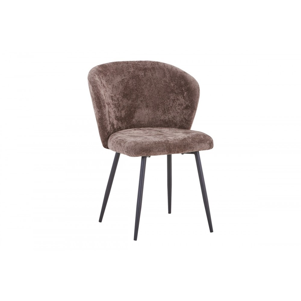 Καρέκλα "KARG" από ύφασμα/μέταλλο σε χρώμα καφέ/μαύρο 57x62x80