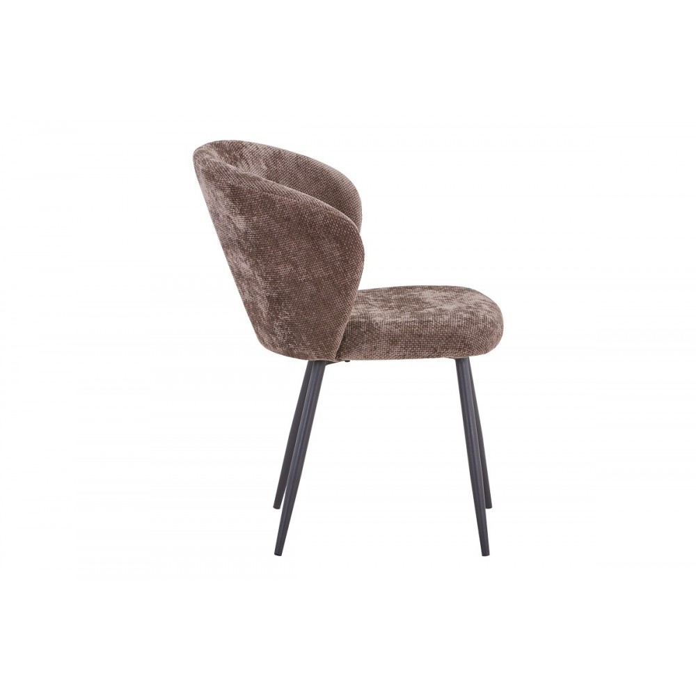 Καρέκλα "KARG" από ύφασμα/μέταλλο σε χρώμα καφέ/μαύρο 57x62x80