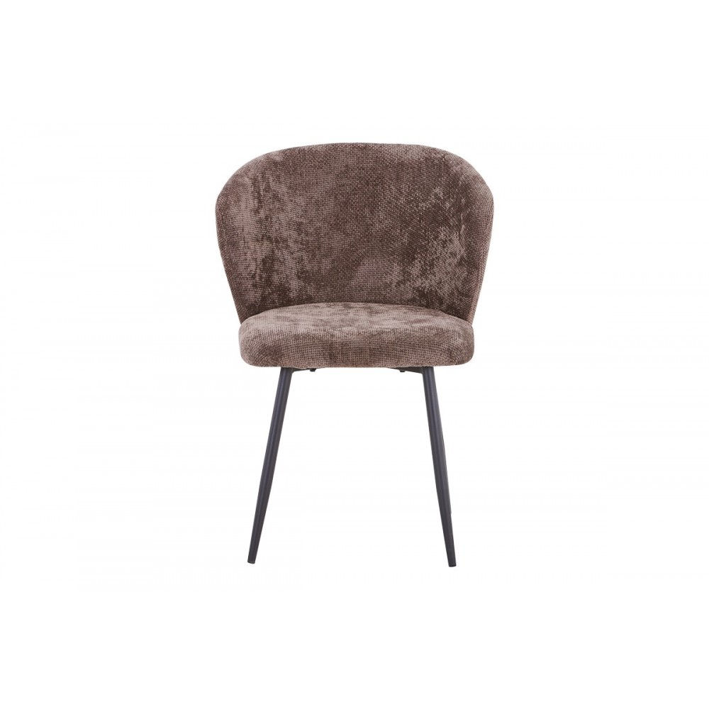 Καρέκλα "KARG" από ύφασμα/μέταλλο σε χρώμα καφέ/μαύρο 57x62x80