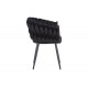Καρέκλα "VIVIAN" από βελούδο/μέταλλο σε μαύρο χρώμα 61x55x80