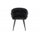 Καρέκλα "VIVIAN" από βελούδο/μέταλλο σε μαύρο χρώμα 61x55x80