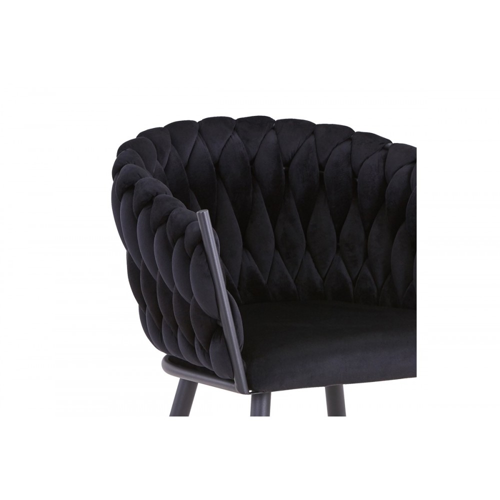 Καρέκλα "VIVIAN" από βελούδο/μέταλλο σε μαύρο χρώμα 61x55x80