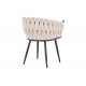 Καρέκλα "VIVIAN" από βελούδο/μέταλλο σε μπεζ/μαύρο χρώμα 61x55x80