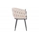 Καρέκλα "VIVIAN" από βελούδο/μέταλλο σε μπεζ/μαύρο χρώμα 61x55x80