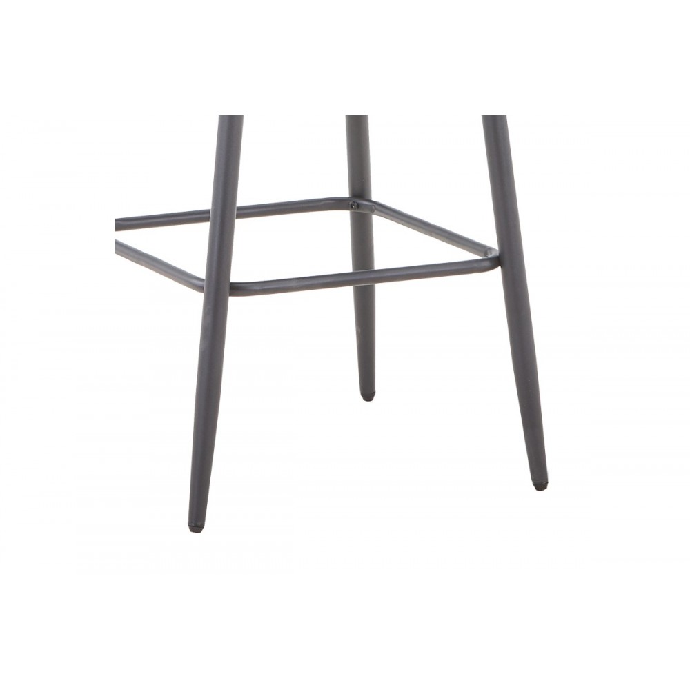 Σκαμπό μπαρ "VIVIAN" από βελούδο/μέταλλο σε μπεζ/μαύρο χρώμα 57x50x100