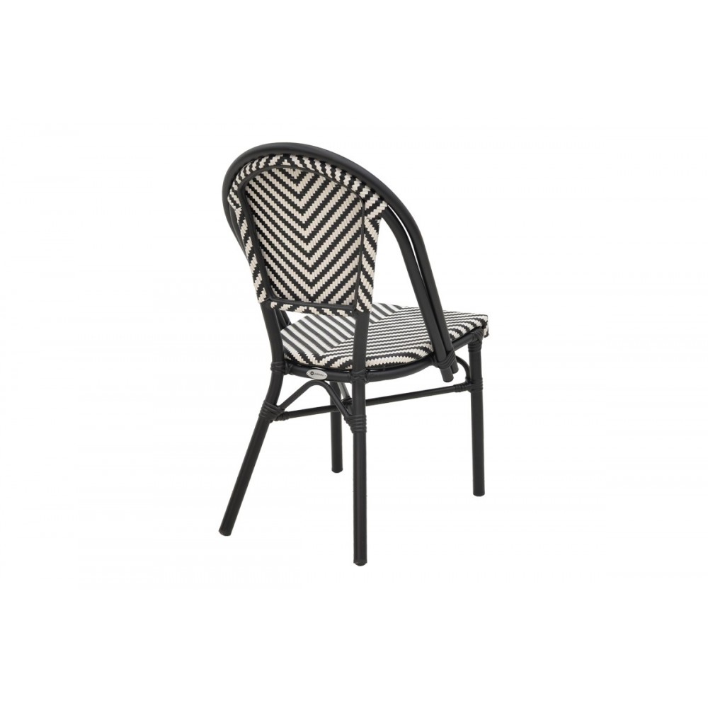 Καρέκλα "UAMRIN" από αλουμίνιο/textilene σε ασπρόμαυρο χρώμα 46x57x85