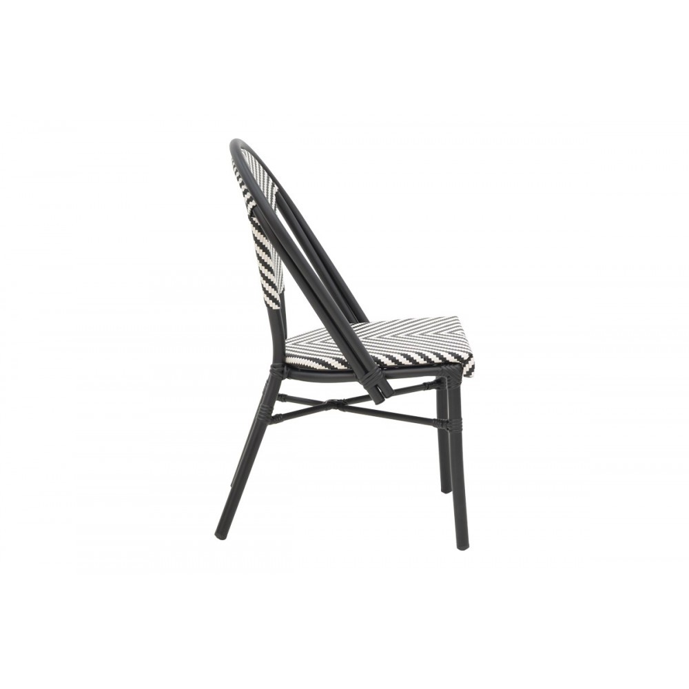 Καρέκλα "UAMRIN" από αλουμίνιο/textilene σε ασπρόμαυρο χρώμα 46x57x85