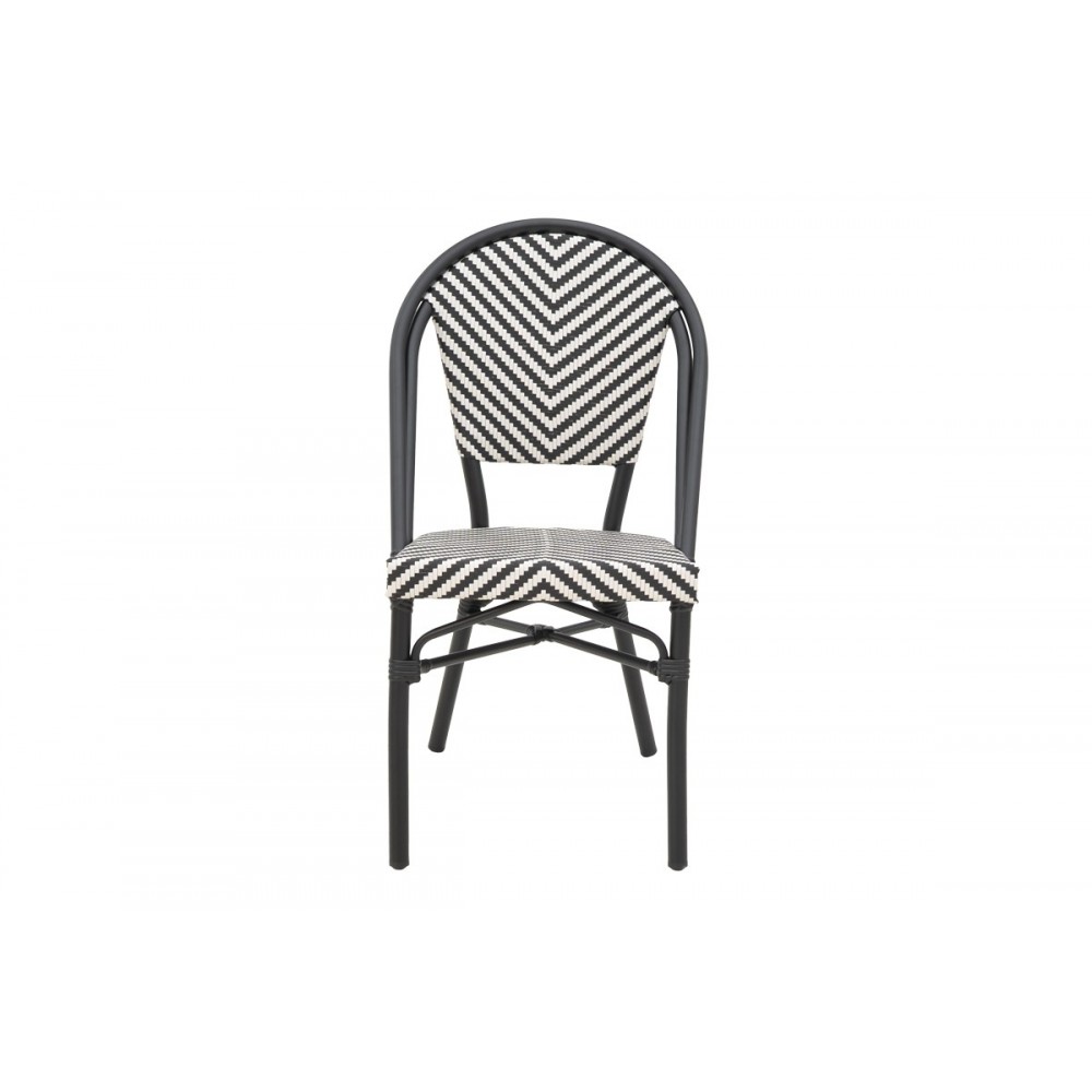 Καρέκλα "UAMRIN" από αλουμίνιο/textilene σε ασπρόμαυρο χρώμα 46x57x85