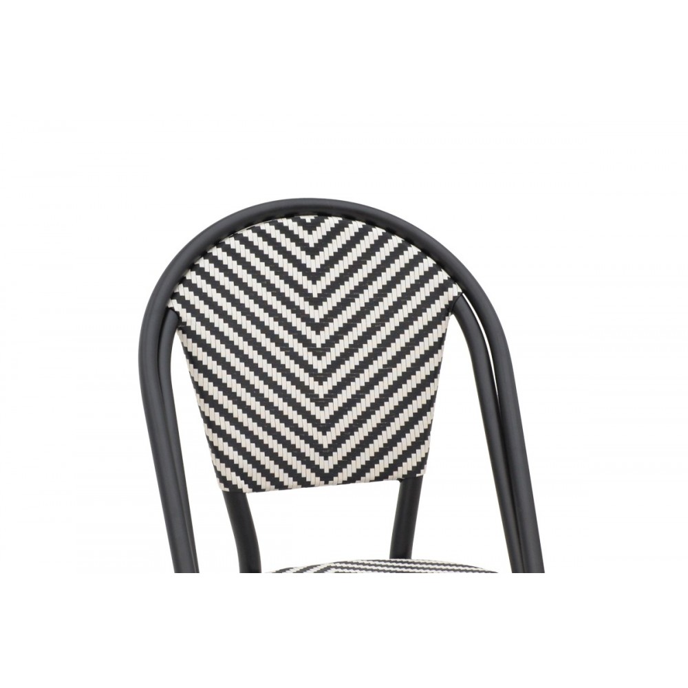 Καρέκλα "UAMRIN" από αλουμίνιο/textilene σε ασπρόμαυρο χρώμα 46x57x85