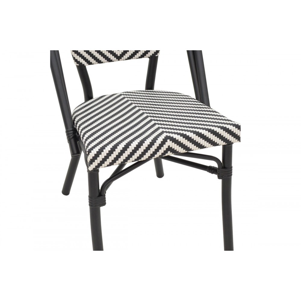 Καρέκλα "UAMRIN" από αλουμίνιο/textilene σε ασπρόμαυρο χρώμα 46x57x85