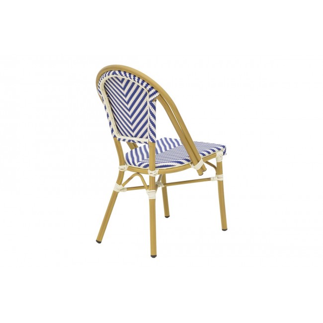 Καρέκλα "UAMRIN" από αλουμίνιο/textilene σε φυσικό/μπλε χρώμα 46x57x85