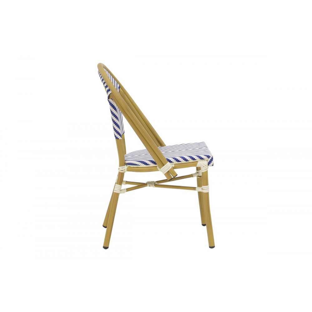 Καρέκλα "UAMRIN" από αλουμίνιο/textilene σε φυσικό/μπλε χρώμα 46x57x85