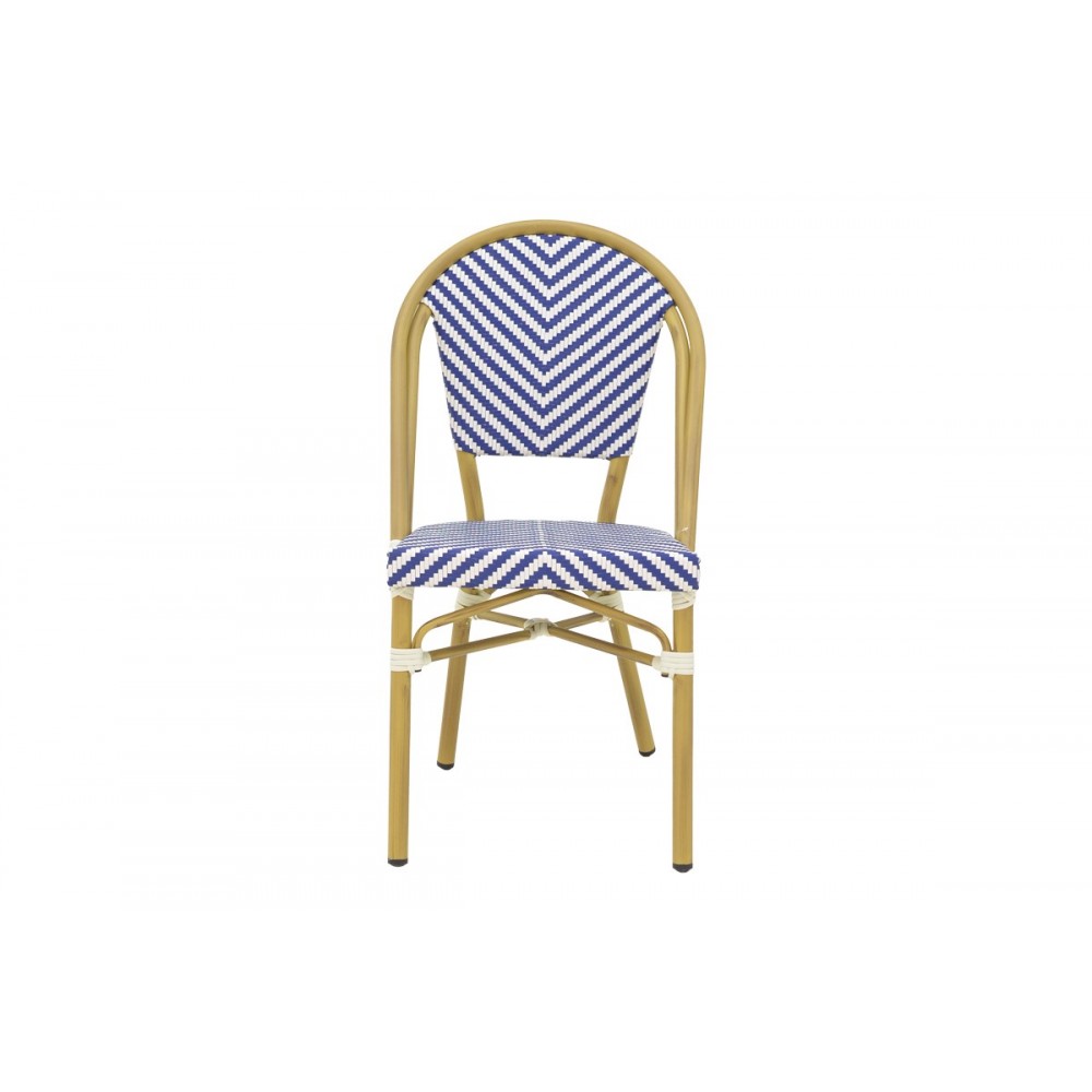 Καρέκλα "UAMRIN" από αλουμίνιο/textilene σε φυσικό/μπλε χρώμα 46x57x85