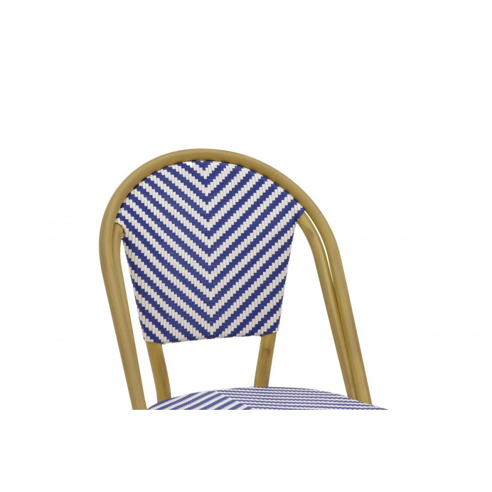 Καρέκλα "UAMRIN" από αλουμίνιο/textilene σε φυσικό/μπλε χρώμα 46x57x85