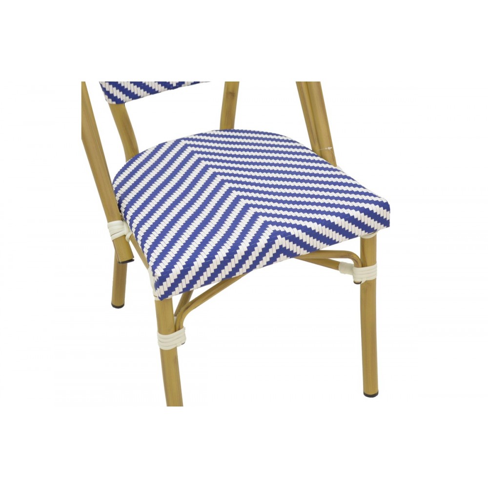 Καρέκλα "UAMRIN" από αλουμίνιο/textilene σε φυσικό/μπλε χρώμα 46x57x85