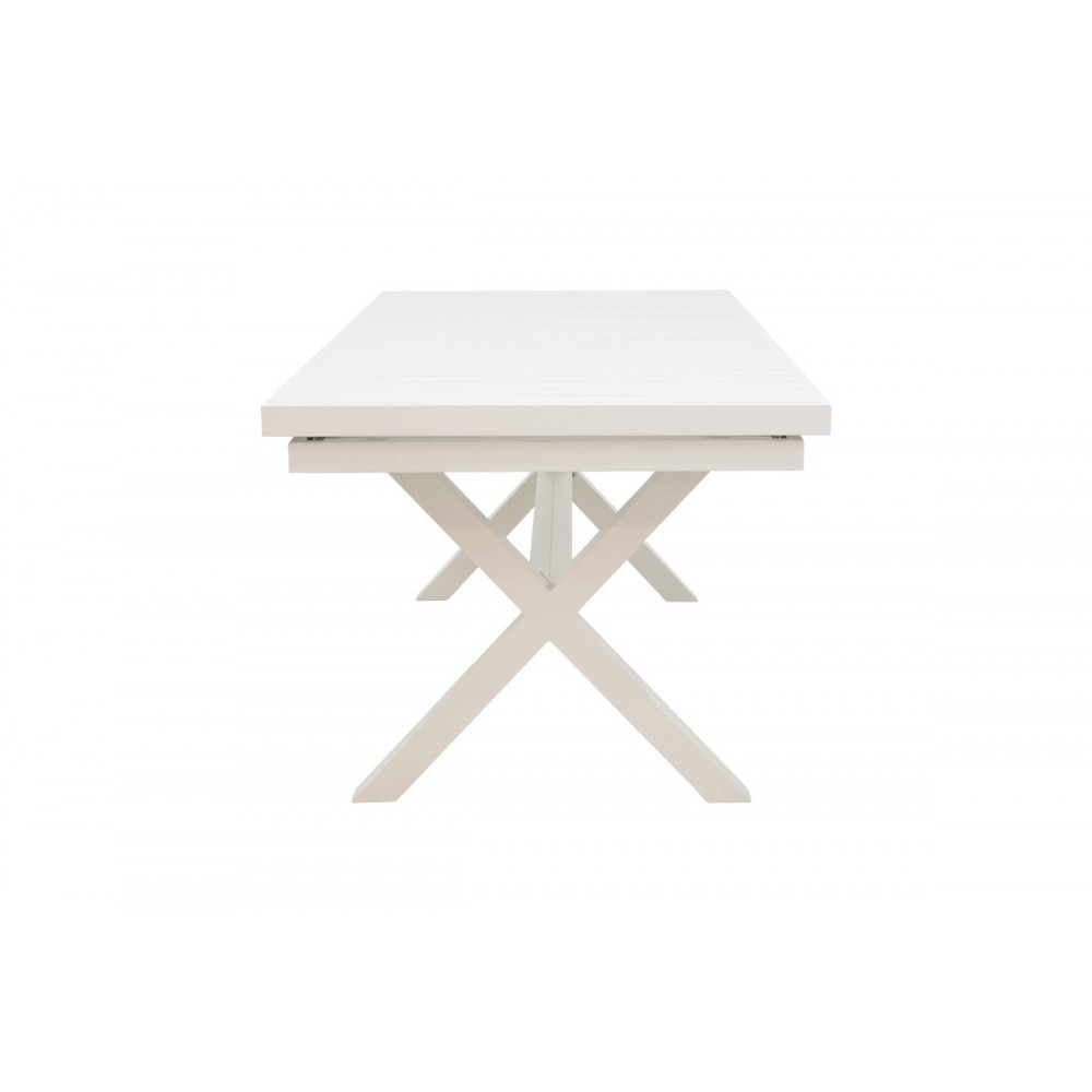 Τραπέζι επεκτεινόμενο "DAGYN" από αλουμίνιο σε λευκό χρώμα 180/240x90x76