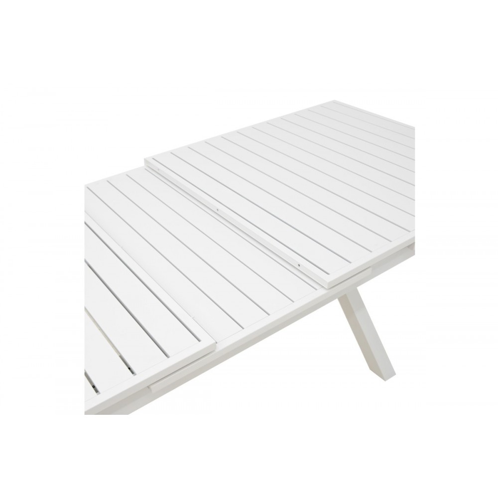 Τραπέζι επεκτεινόμενο "DAGYN" από αλουμίνιο σε λευκό χρώμα 180/240x90x76