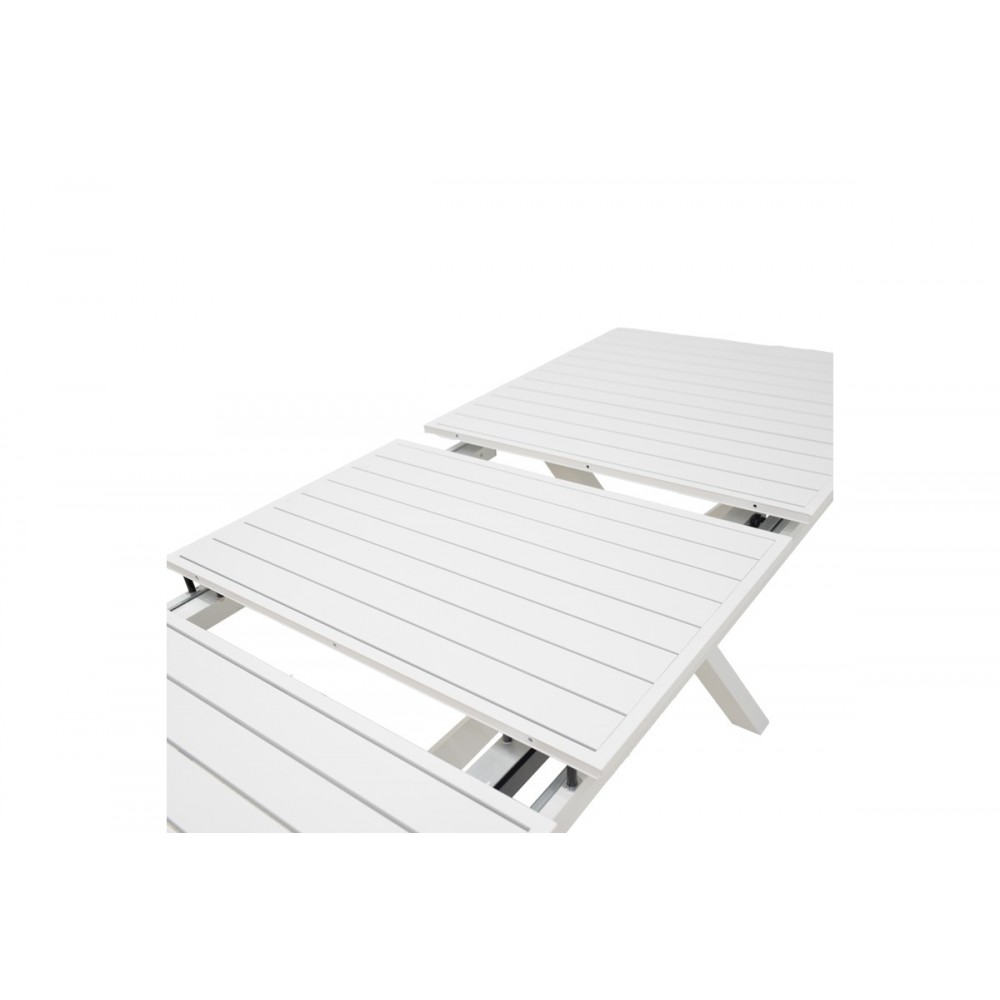 Τραπέζι επεκτεινόμενο "DAGYN" από αλουμίνιο σε λευκό χρώμα 180/240x90x76