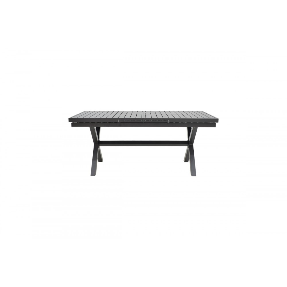 Τραπέζι επεκτεινόμενο "DAGYN" από αλουμίνιο σε ανθρακί χρώμα 180/240x90x76