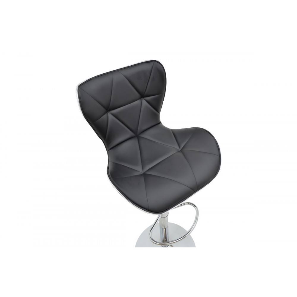 Σκαμπό μπαρ "JORINE" από pu σε χρώμα μαύρο/χρωμίου 53x44x114