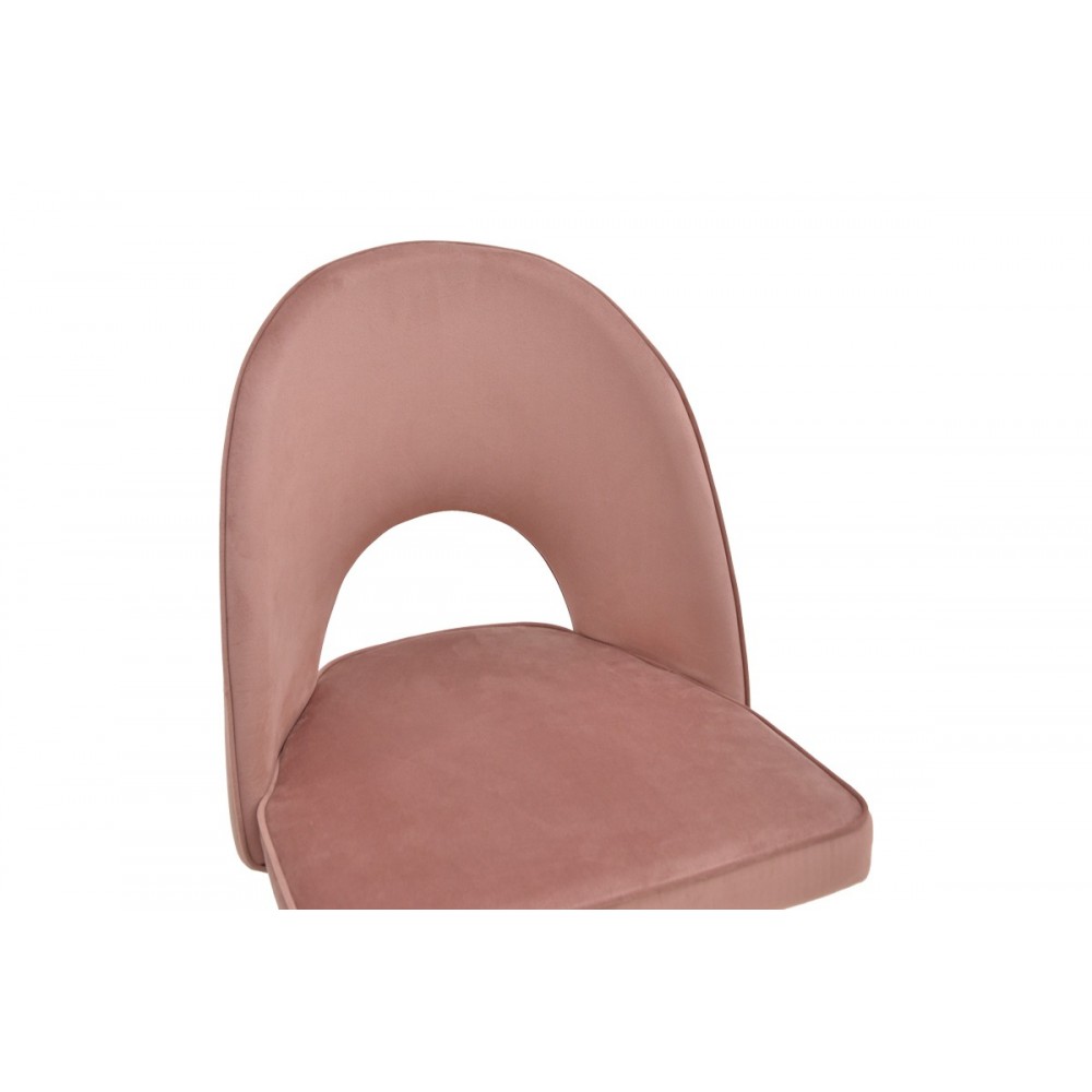 Σκαμπό μπαρ "CASENIO" από βελούδο/μέταλλο σε σάπιο μήλο/μαύρο χρώμα 48x50x117