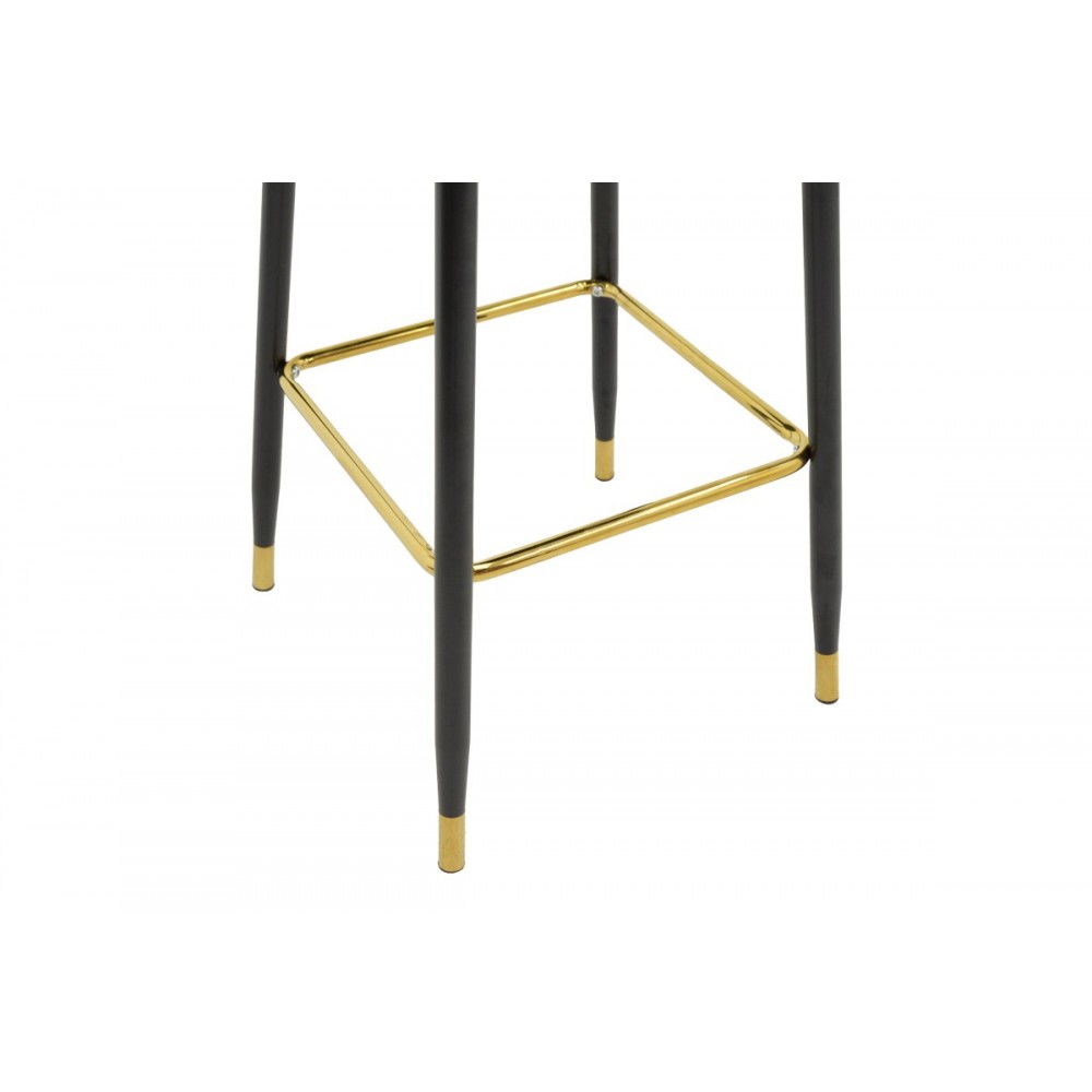 Σκαμπό μπαρ "CASENIO" από βελούδο/μέταλλο σε σάπιο μήλο/μαύρο χρώμα 48x50x117