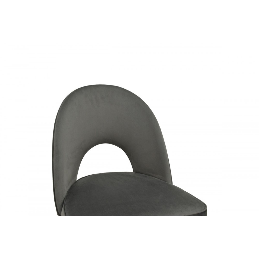 Σκαμπό μπαρ "CASENIO" από βελούδο/μέταλλο σε ανθρακί/μαύρο χρώμα 48x50x117