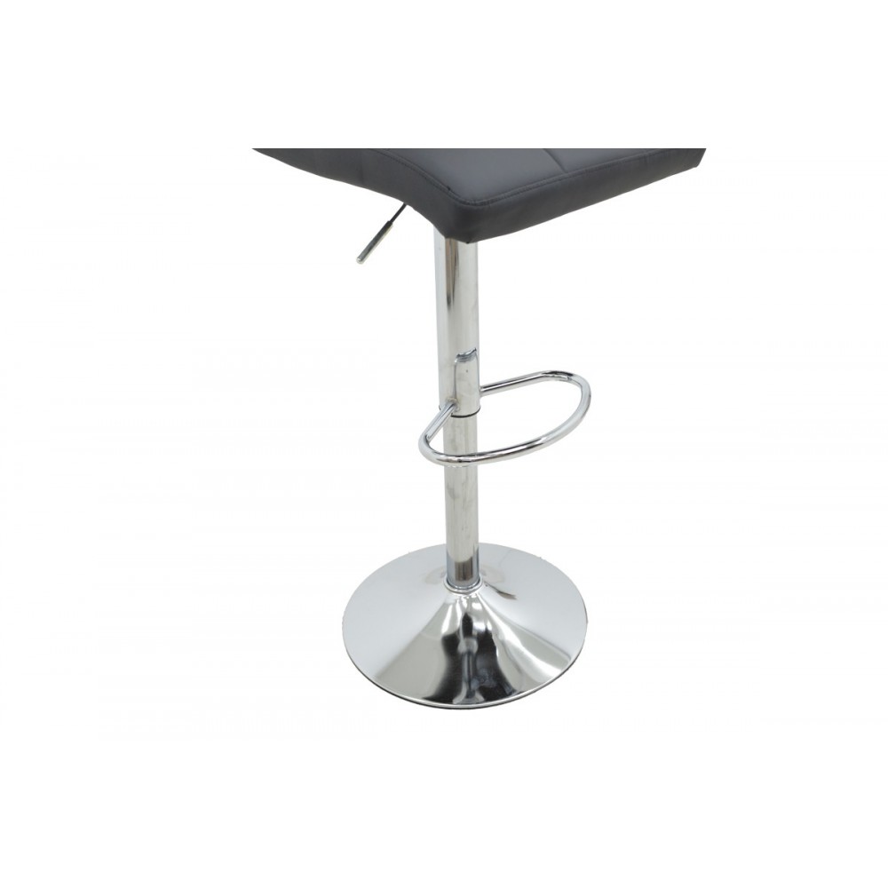 Σκαμπό μπαρ "REMINA" από pu σε χρώμα μαύρο/χρωμίου 44x44x112