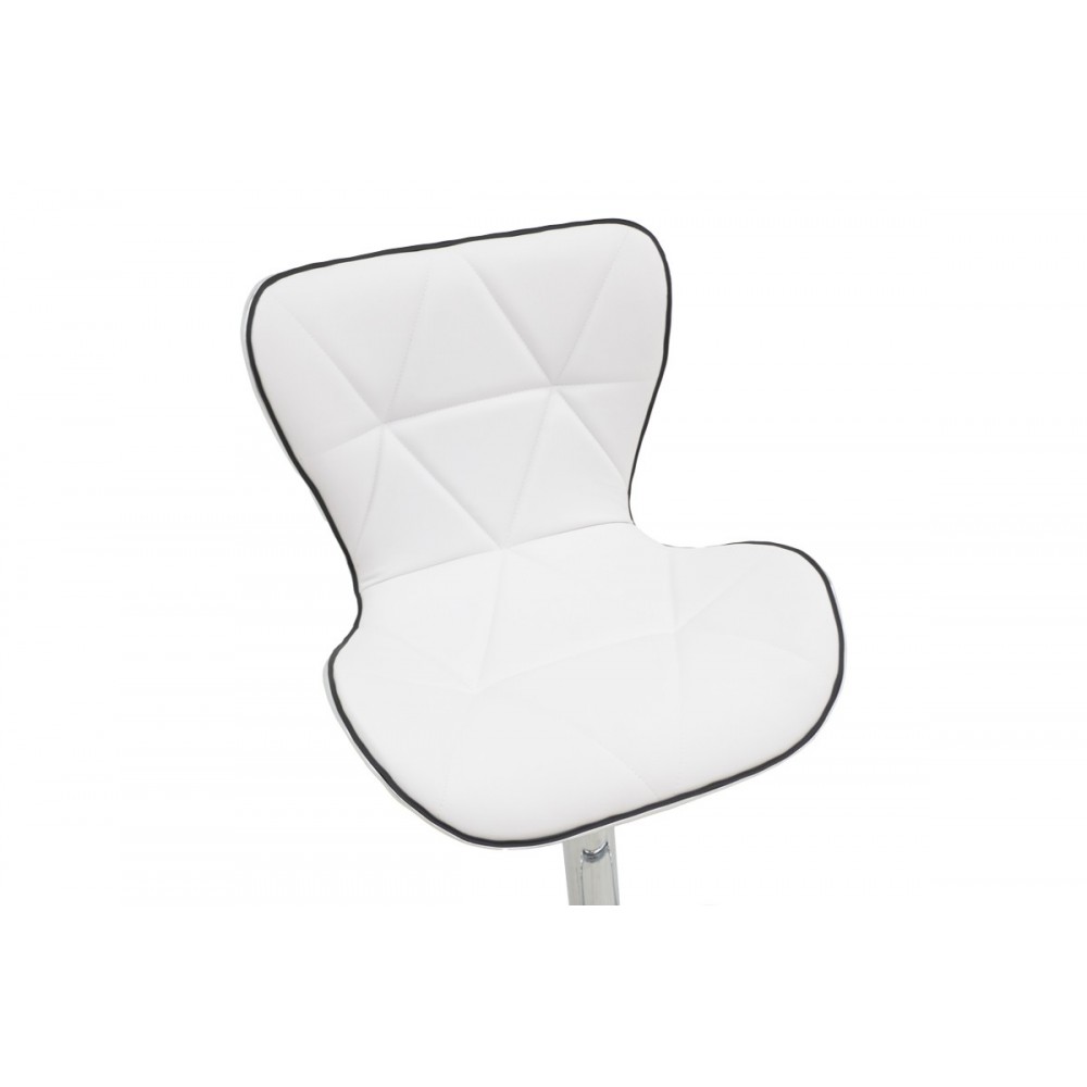 Σκαμπό μπαρ "JORINE" από pu σε χρώμα λευκό/χρωμίου 53x44x114