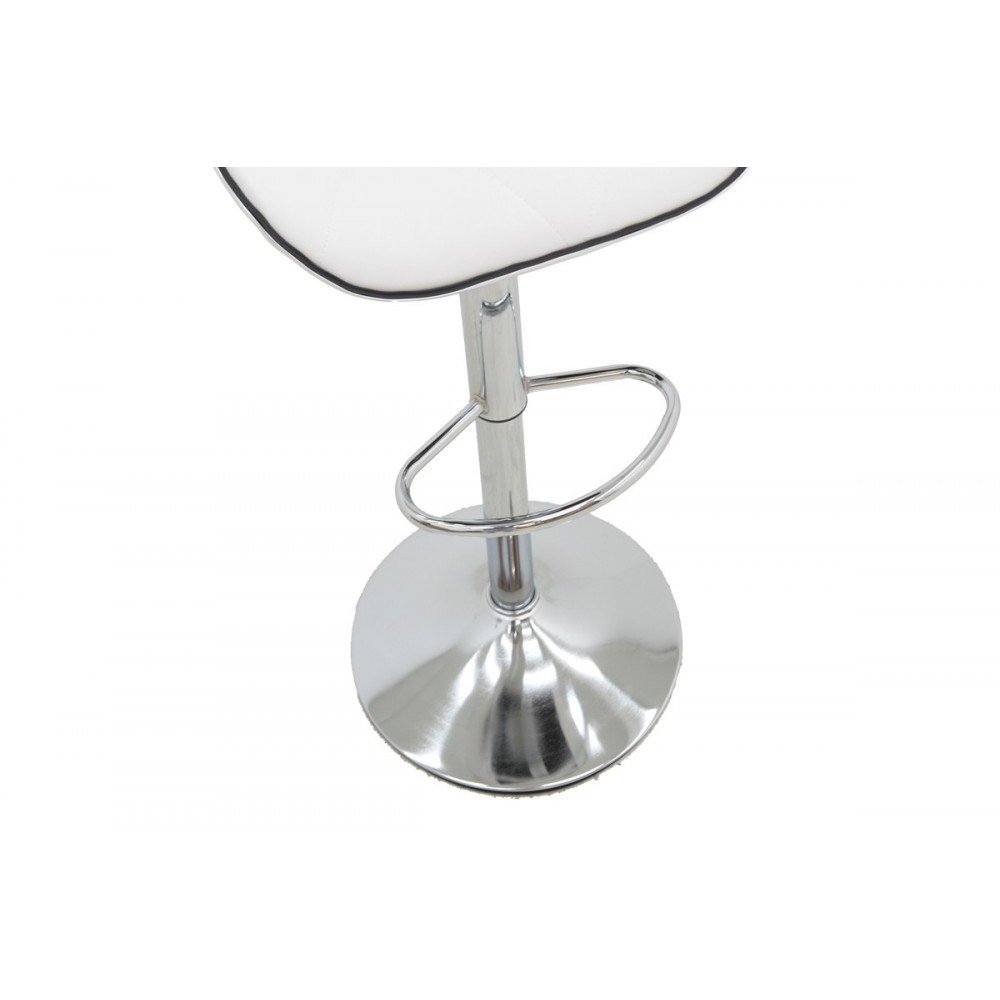 Σκαμπό μπαρ "JORINE" από pu σε χρώμα λευκό/χρωμίου 53x44x114