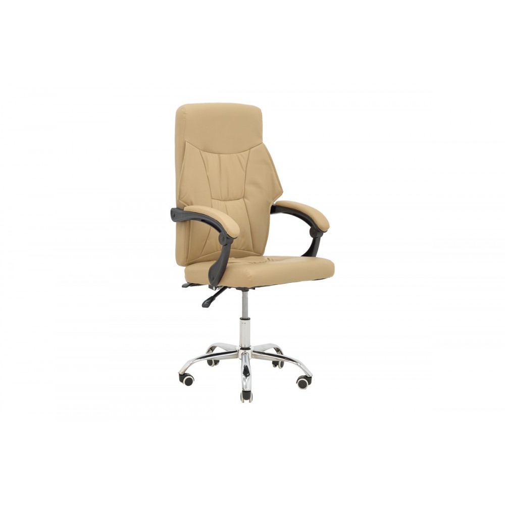 Καρέκλα γραφείου "GLORIN" από pu σε μπεζ χρώμα 60x68x128