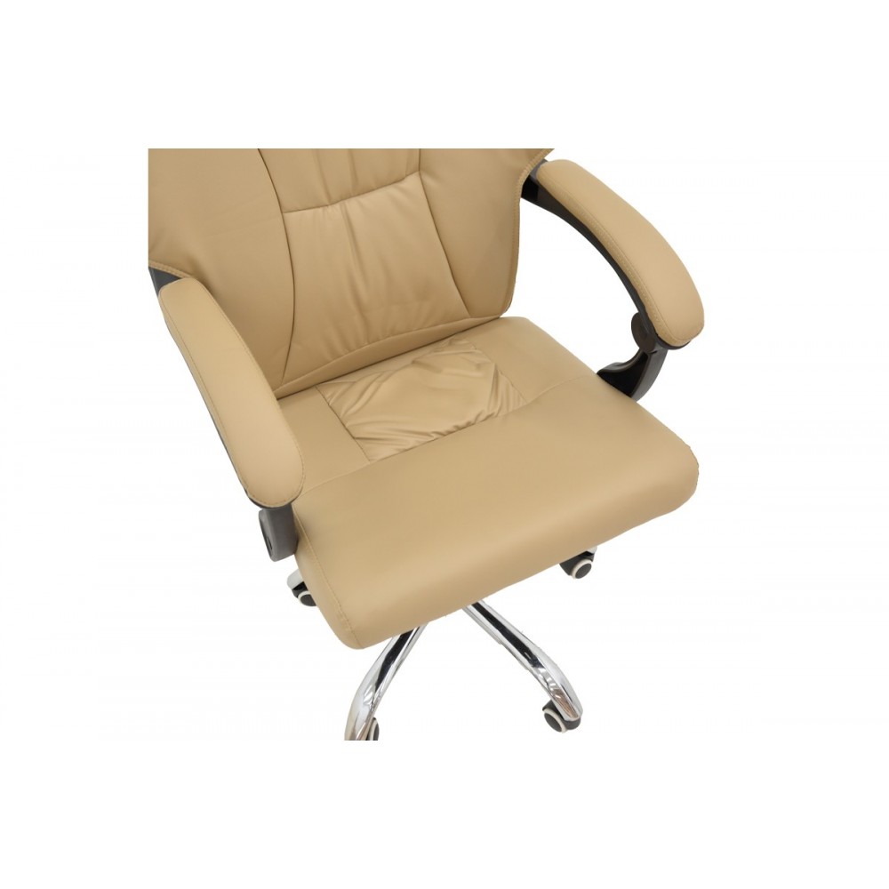 Καρέκλα γραφείου "GLORIN" από pu σε μπεζ χρώμα 60x68x128